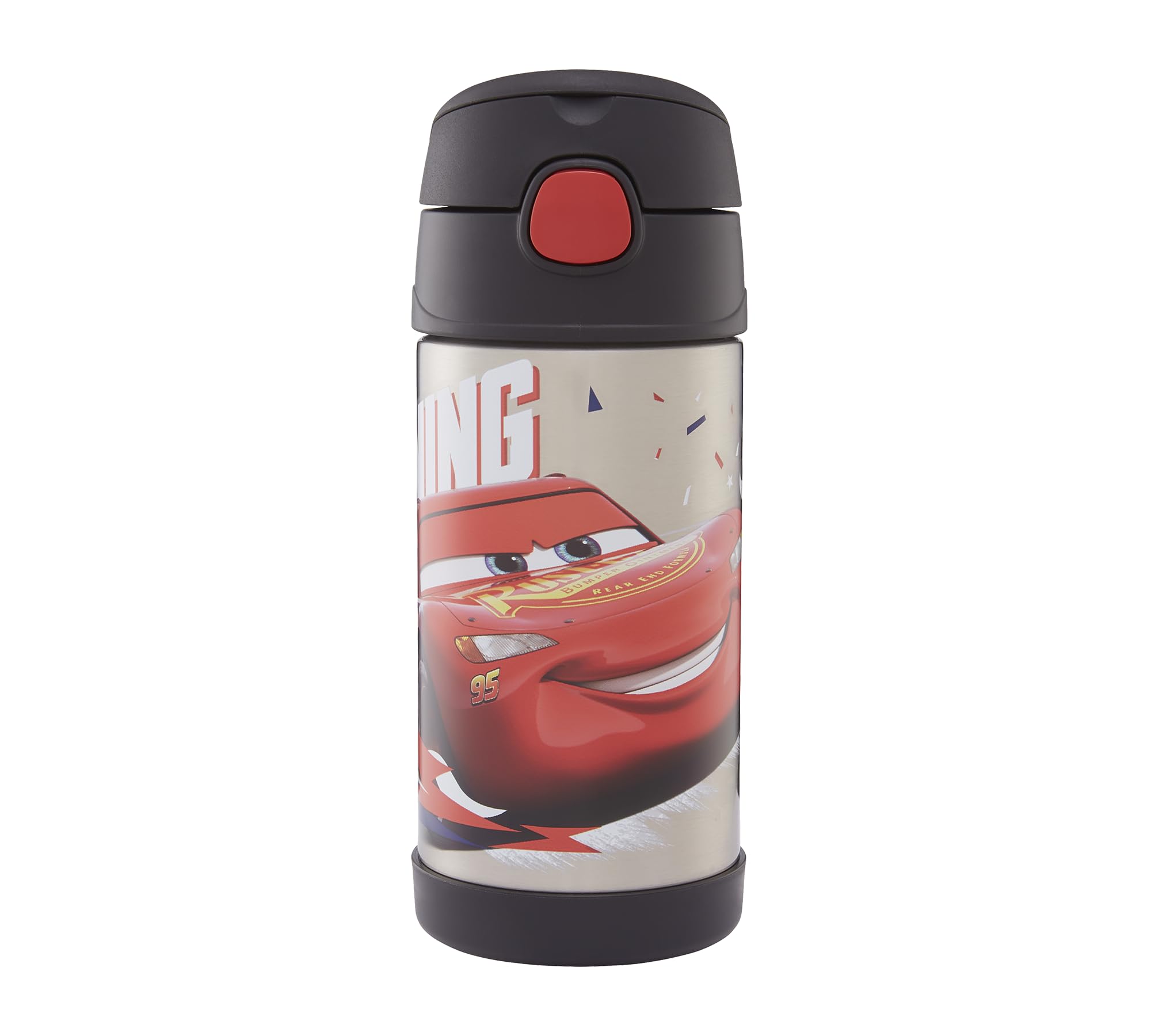 Thermos, Disney Cars Water Bottle (355ml), BPA Free, Stainless Steel, Spill Proof, Pop-Up Straw