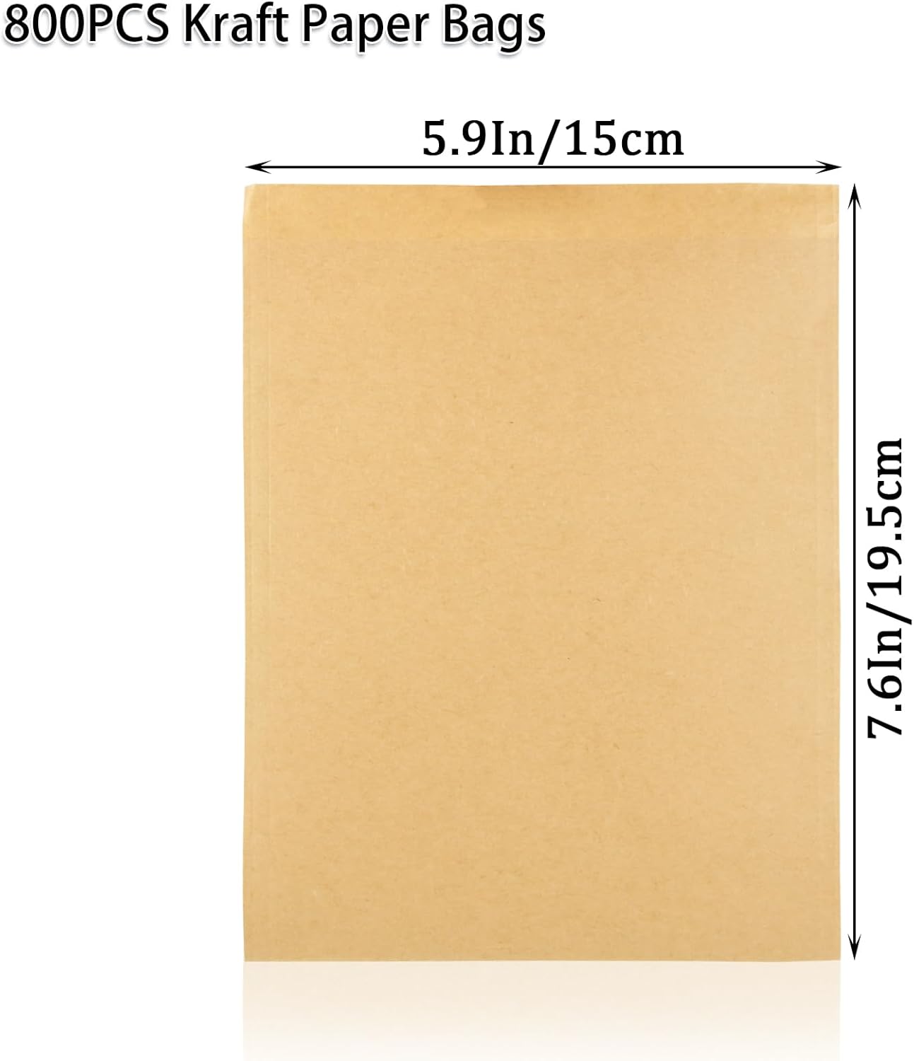 800 Pack Wax Paper Sandwich Bags 8x6 inch Wax Paper Bags, Greaseproof Bag Paper Cookie Bags Bakery Wax Bag for Food, Sandwich, Snacks, Cookie, Candies and More Kraft-800PCS 8x6 inch