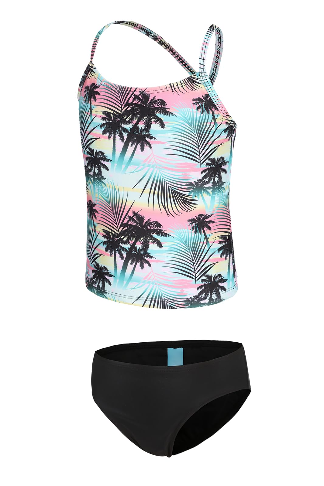 Aisyee Maillot de bain 2 pièces pour fille - Motif floral - Pour fille de 3 à 16 ans