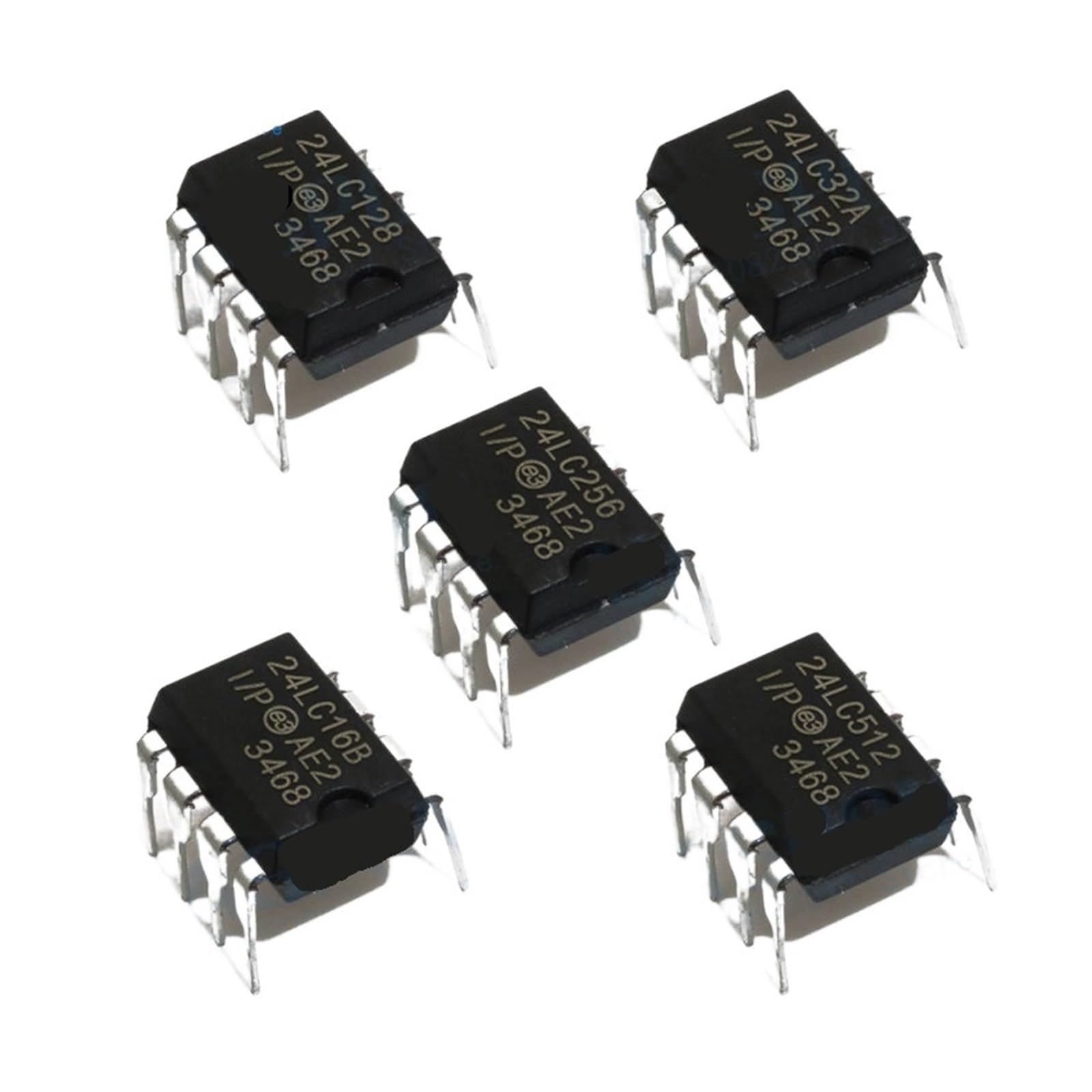 5PCS DIP-8 24LC64-I/P 24LC128-I/P 24LC512-I/P DIP8 24LC16B-I/P 24LC32-I/P 24LC256 24LC32 24LC512 24LC64 24C512 DIP 8 Transistor(24) 4LC256 )