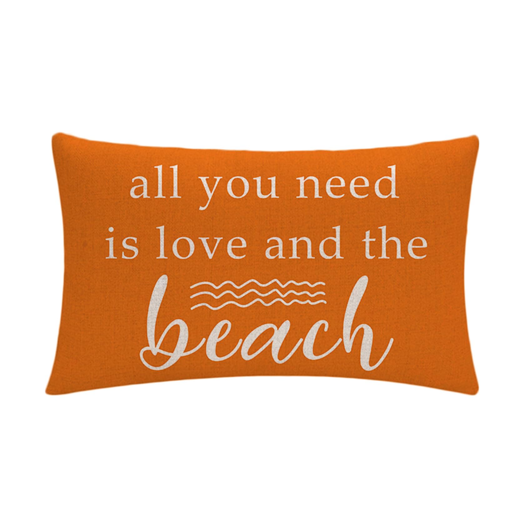 Beach Decor Throw Pillow Cover All You Need is Love The Beach Rectangular Waist Cushion Covers Farmhouse Summer