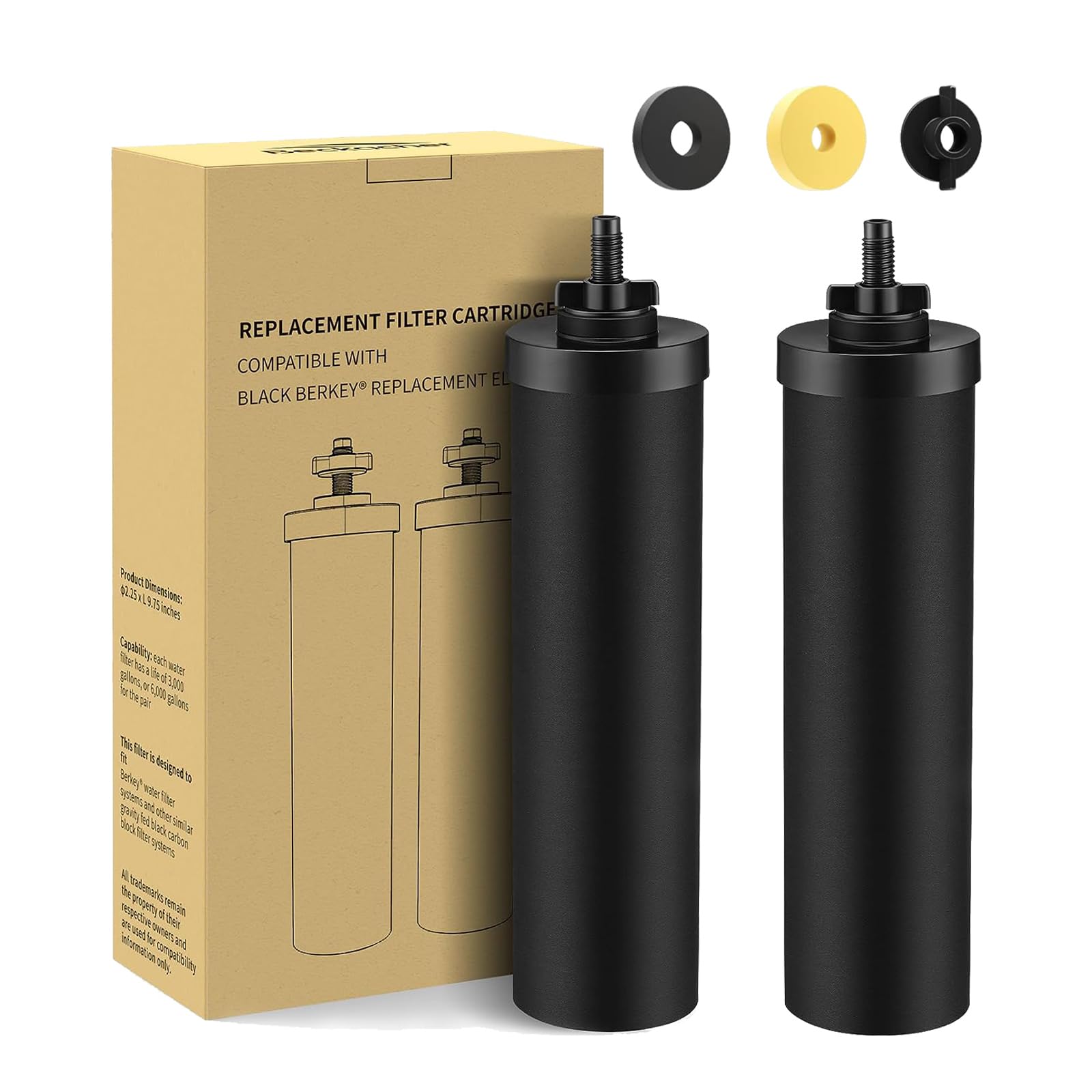 2 Pack Water Filter Replacement Parts Compatible with Big Berkey ...