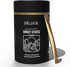 Deluce Pure Himalayan Shilajit Honey Sticks Gold – 600mg Shilajit Resin with KSM-66 Ashwagandha, Safed Musli & Gokshura – Energy, Strength & Stamina for Men & Women – 30 Sticks – Vegan, Lab Tested