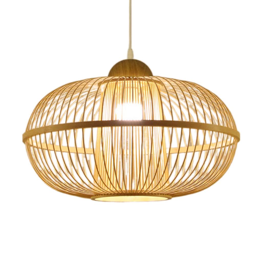 chandelier Lampa wisząca, ręcznie tkana lampa wisząca z bambusa, ręcznie tkana lampa wisząca z rattanu w kształcie kopuły, naturalne żyrandole z podstawą E27 Tkane światło 1 lampa wisząca do kuchni