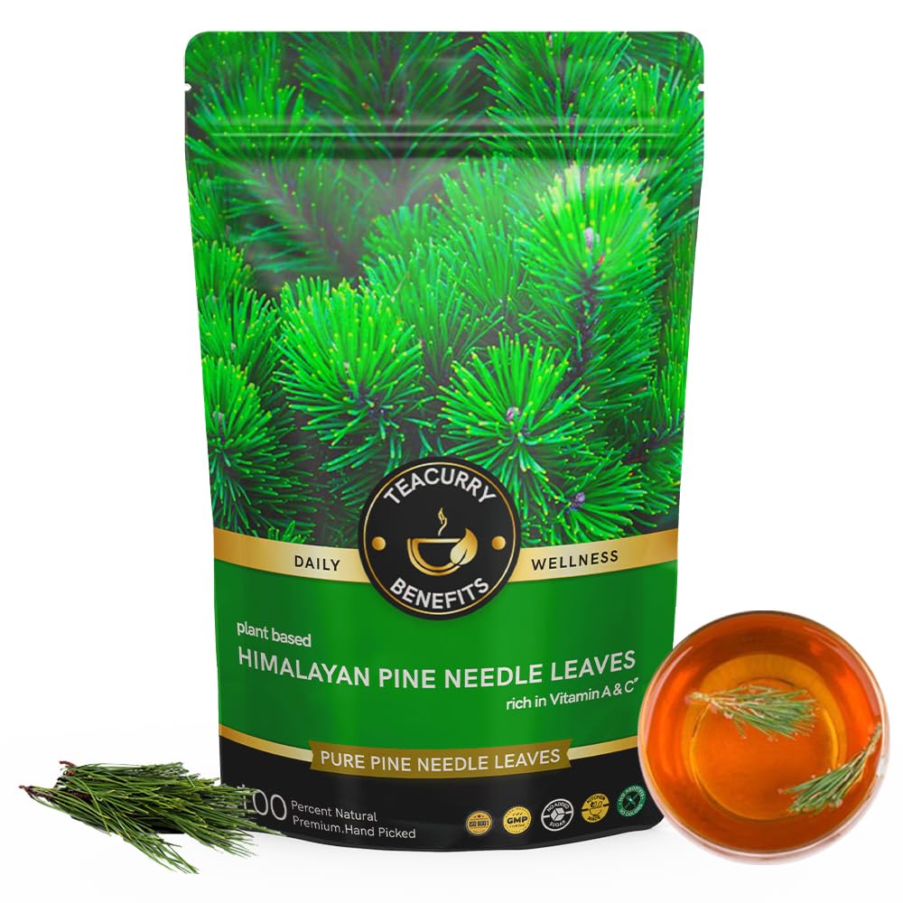TEACURRY Himalayan Pine Needle Tea - (50 Grams, 100 Cups) Helps with Hair, Skin, Eyes, Varicose & Obesity - Pine Needle From Portugal-image-7