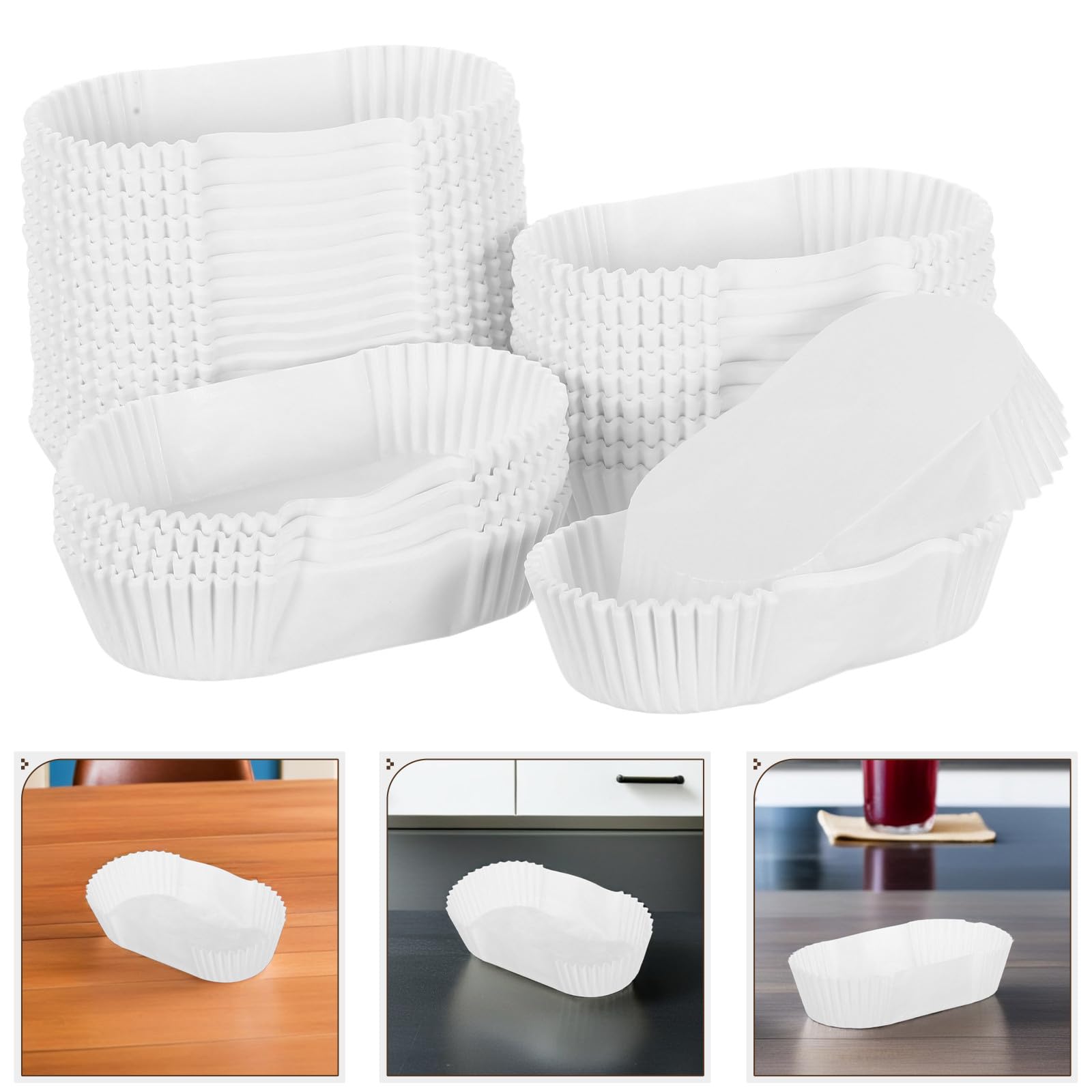 1000 Capacillos Ovalados para Hornear Papeles Desechables para Cupcakes y Muffins Tamaño Grande 10 CM Aptos para Horno Ideales para Repostería Casera y Fiestas