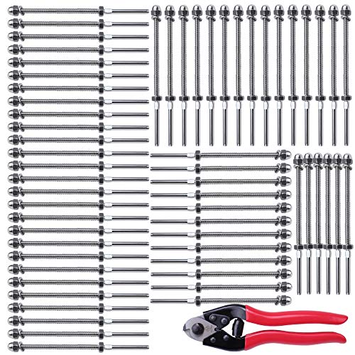 Muzata 60Pack Hand Swage Threaded Stud Tensioner 1/8