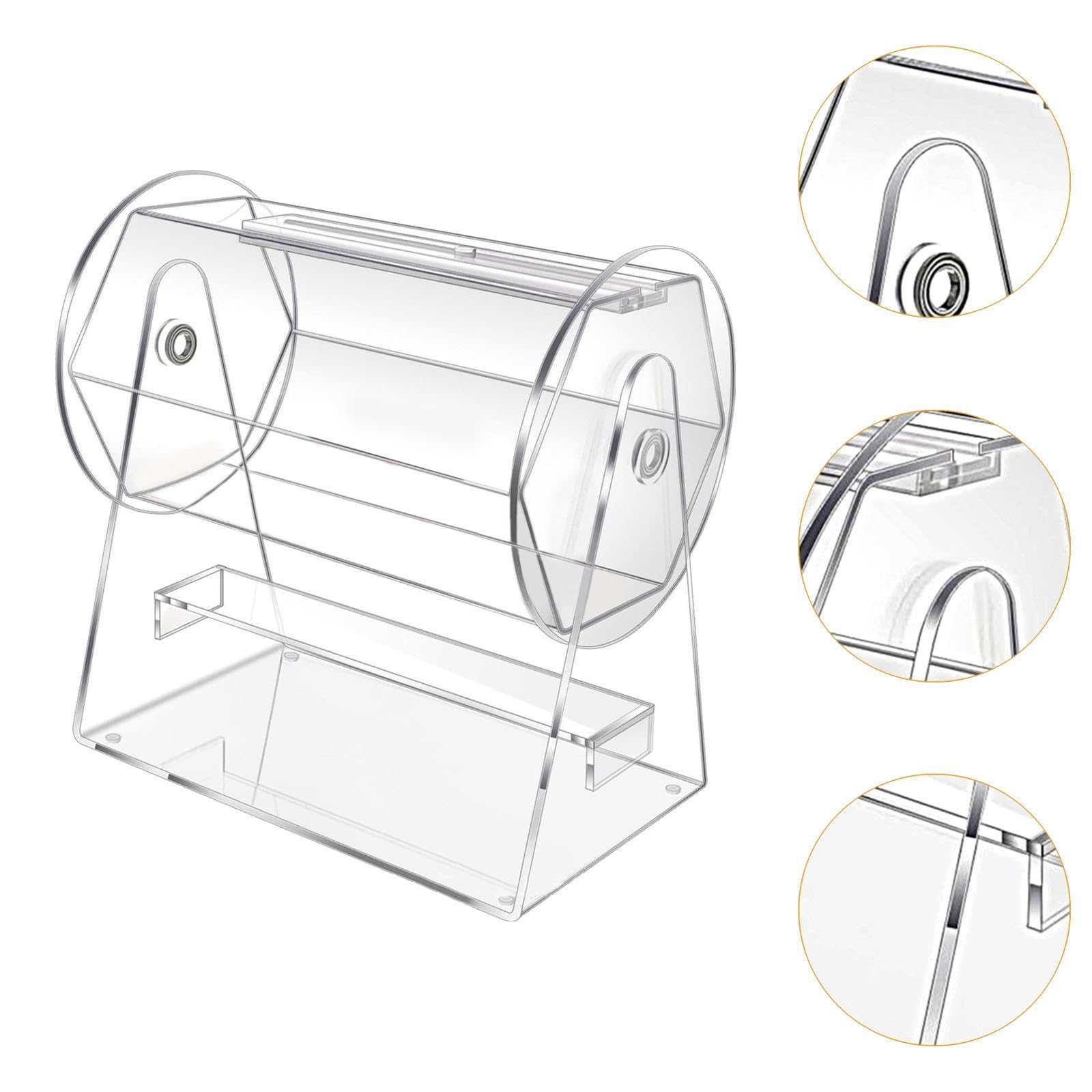 Milageto Acryl-Tombola-Trommel, transparente Tombola-Losbox, Tombola-Lostrommel für Jahresversammlung, Firmenfeiern, Tickets, Familienspiele
