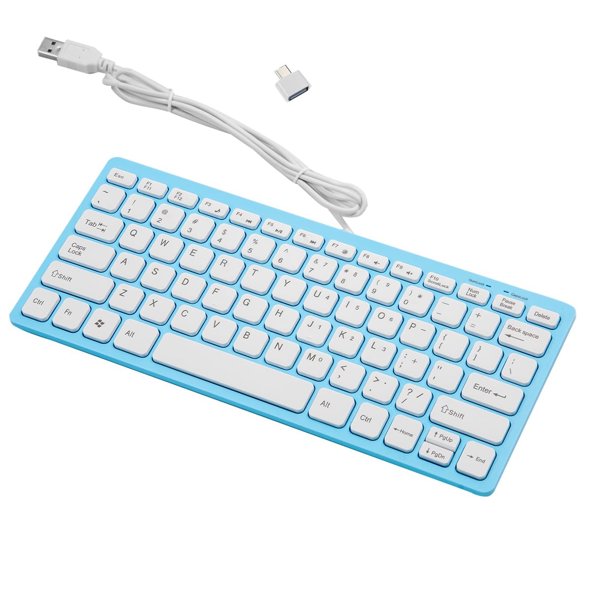 Amazon | 【USB Type-C対応】ミニキーボード 有線 78キー 薄型 静音 高
