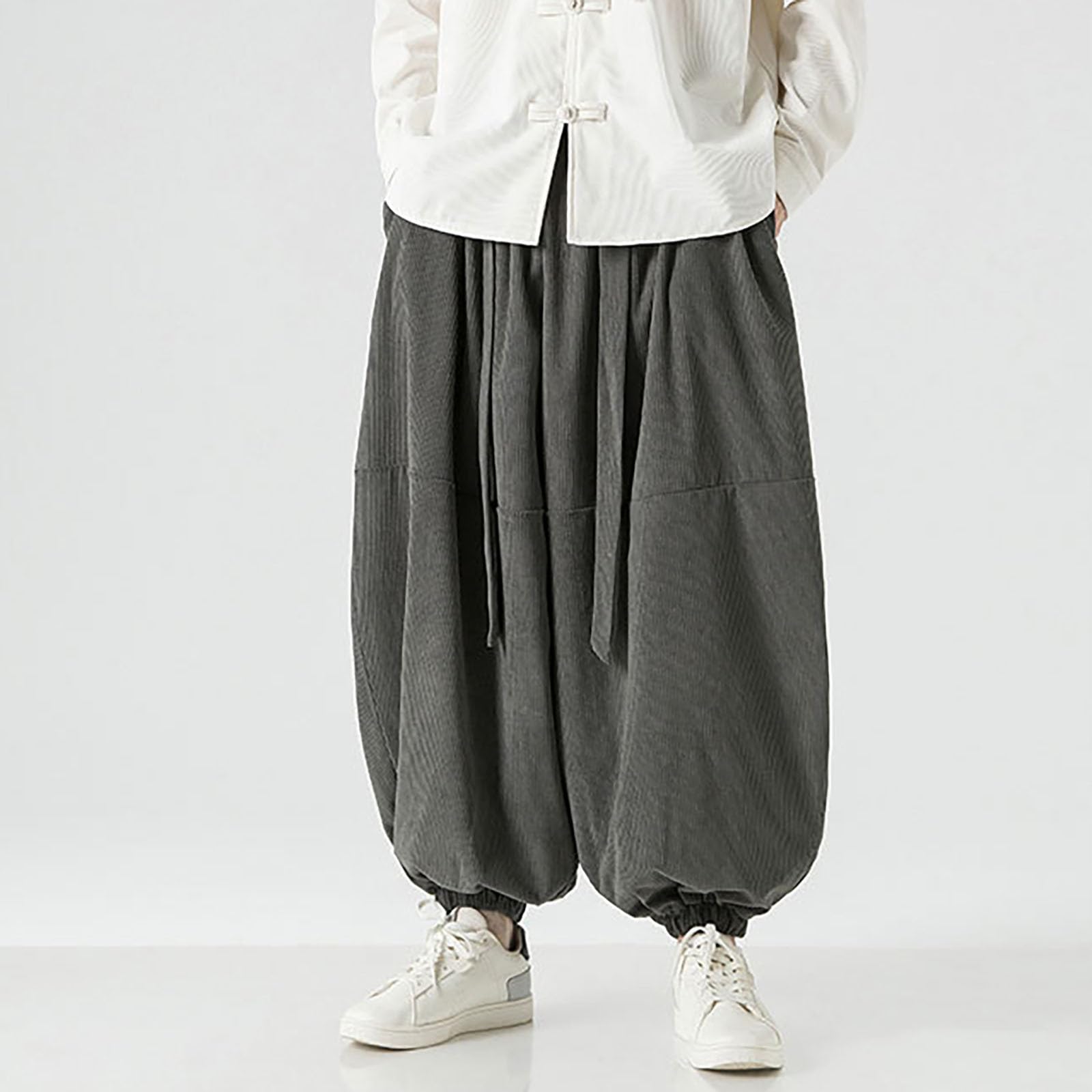 Herren-Hose, lässig, gerippt, gerader Schnitt, Cordhose, Hip-Hop, lässig, weites Bein, lässig, gerades Bein
