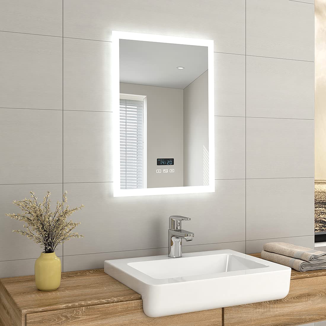 Buy EMKE Bathroom Mirror with Bluetooth Speaker 500x700mm Backlit LED