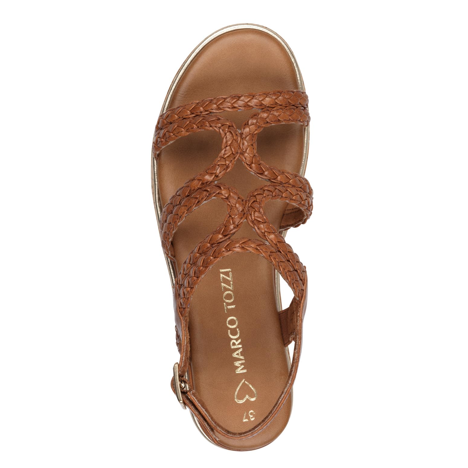 Marco Tozzi Damen Sandalen flach mit Schließe Plateau