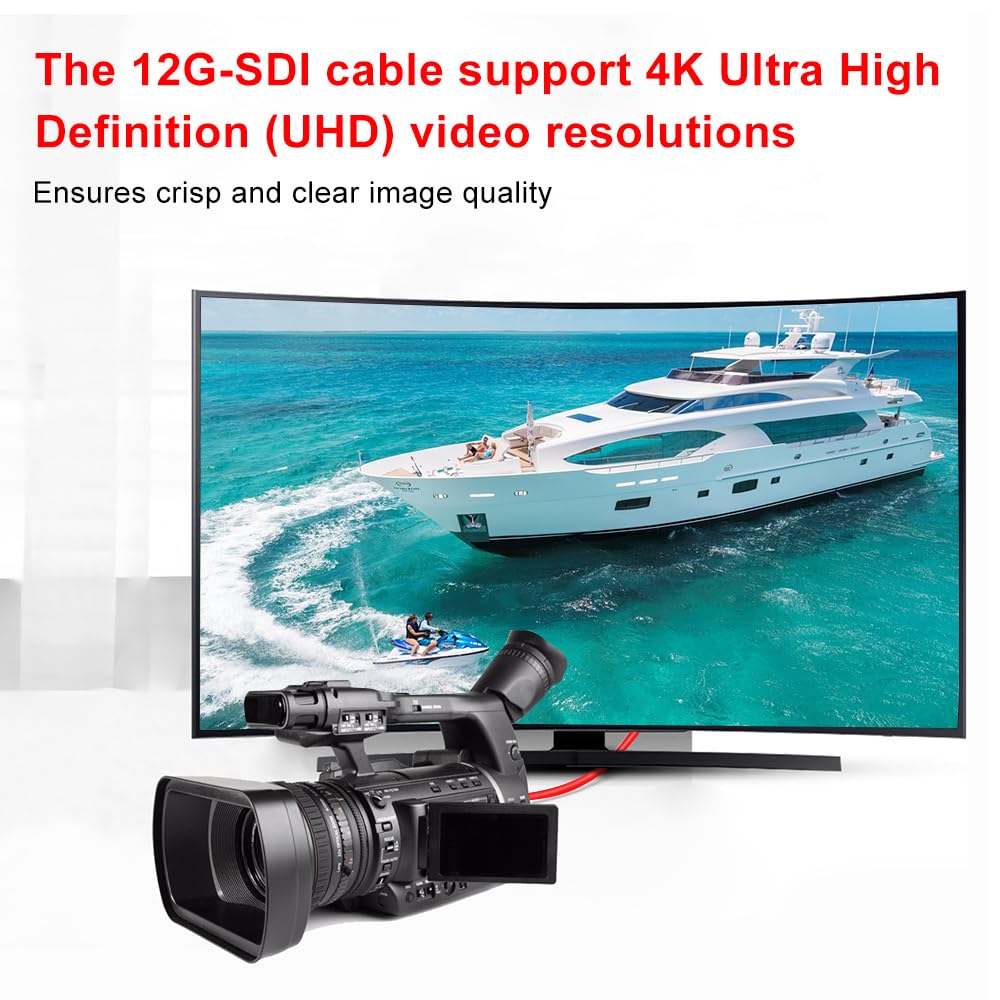 Cavo XRDS-RF 12G SDI 0,9 m, 3G/6G/12G 75ohm RG6 cavo BNC supporta HD-SDI/3G/6G-SDI/4K per convertitore di telecamere di sicurezza video
