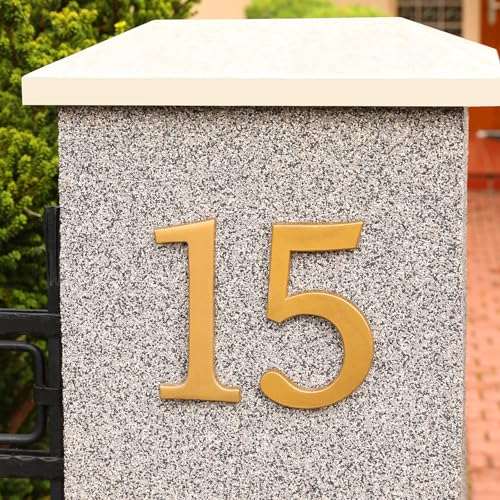 Numéro de maison 10 inch flottant argenté en acier avec vis de fixation