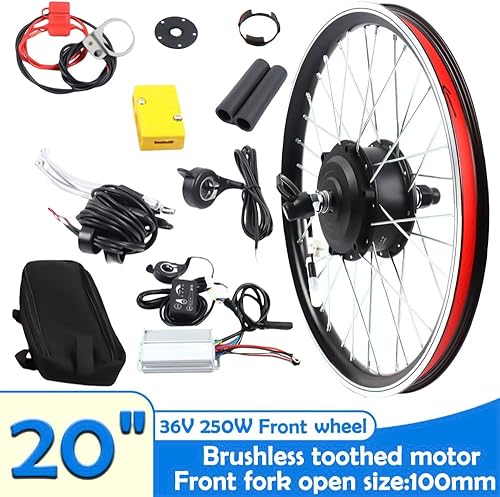 Miniatura 2 de E-Bike Conversion Kit, 20'' 36V 250W Electric Bicycle Conversion Kits Front Wheel Powerful Brushless Toothed Motor Electric Bike Motor Kit for 20