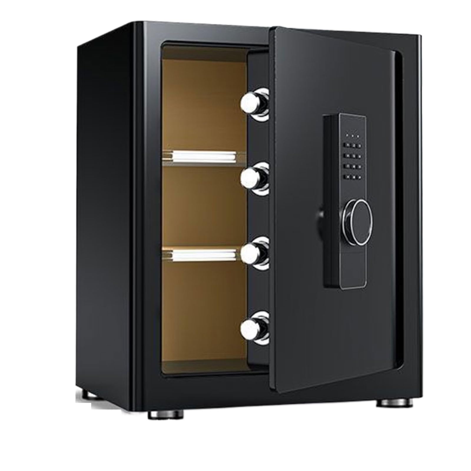Cassaforte Cassaforte di sicurezza in acciaio for la casa con serratura con password/impronta digitale for ufficio domestico, documenti aziendali Cassetta portavalori(Svart,Password)