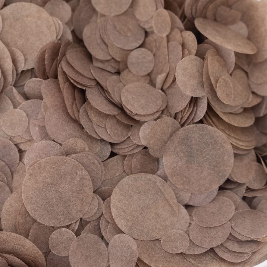 Chocolate Brown Wedding Confetti | Biodegradable Chocolate Brown Paper Circle Confetti | Throwing Aisle Table Decor Confetti | Celebration Baby Shower Party Ceremony