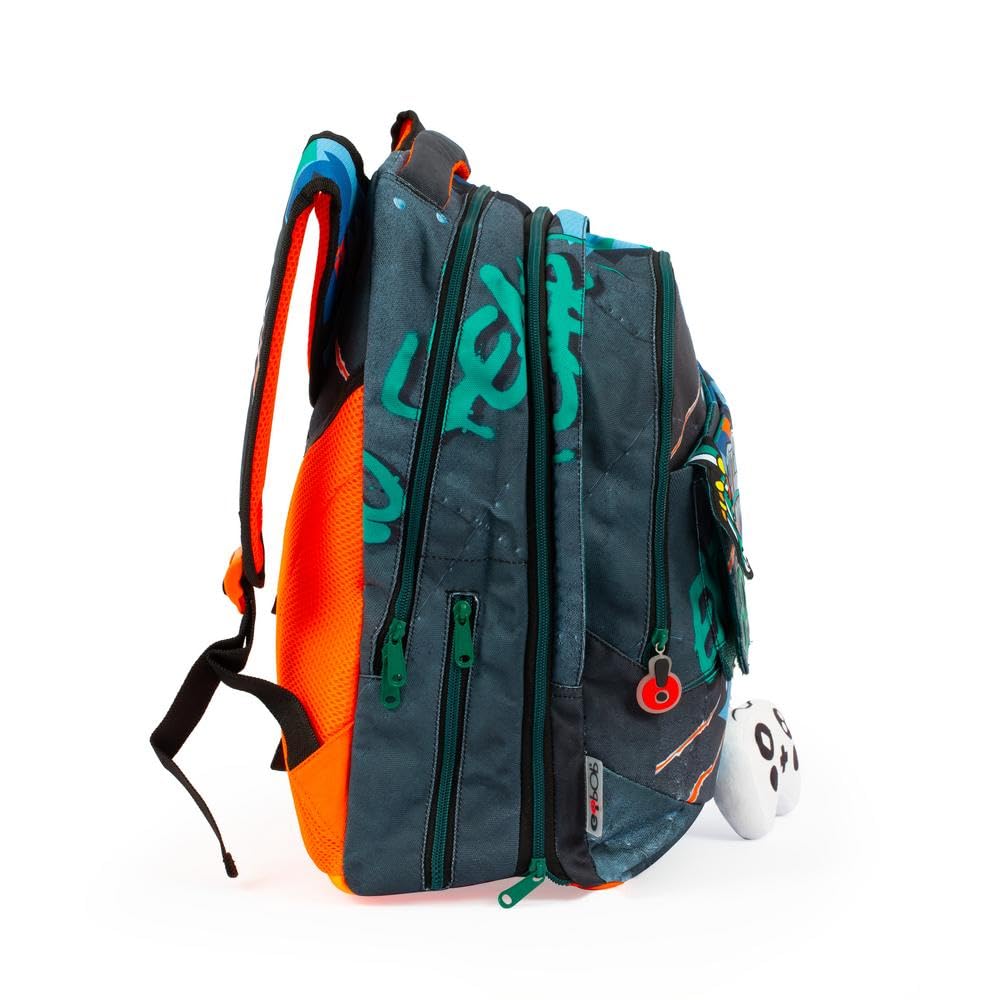 GO POP Zaino Estensibile Round Per Bambini, 3 Scomparti E Tasche Interne, Schienale E Spallacci Imbottiti, Con Fascia Personalizzata E Pop Up, Per Scuole Elementari e Medie