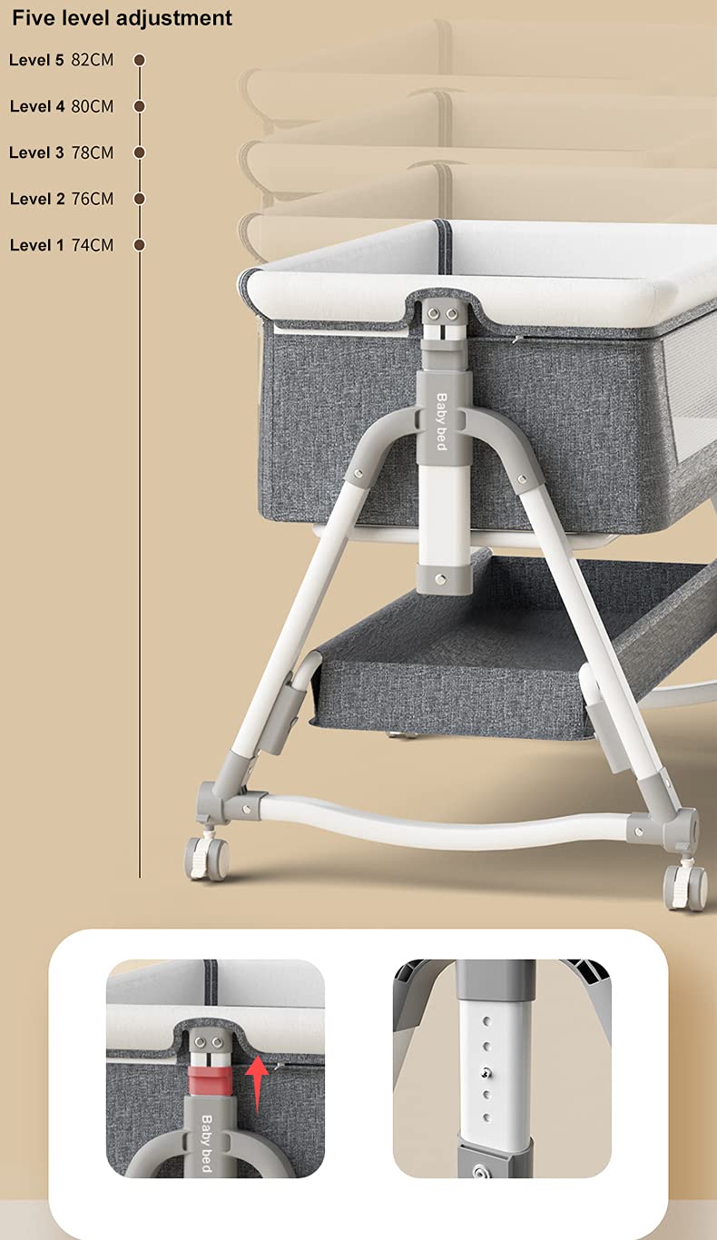 Amazon.com : Zdolmy Baby Bedside Bassinet Sleeper, Portable