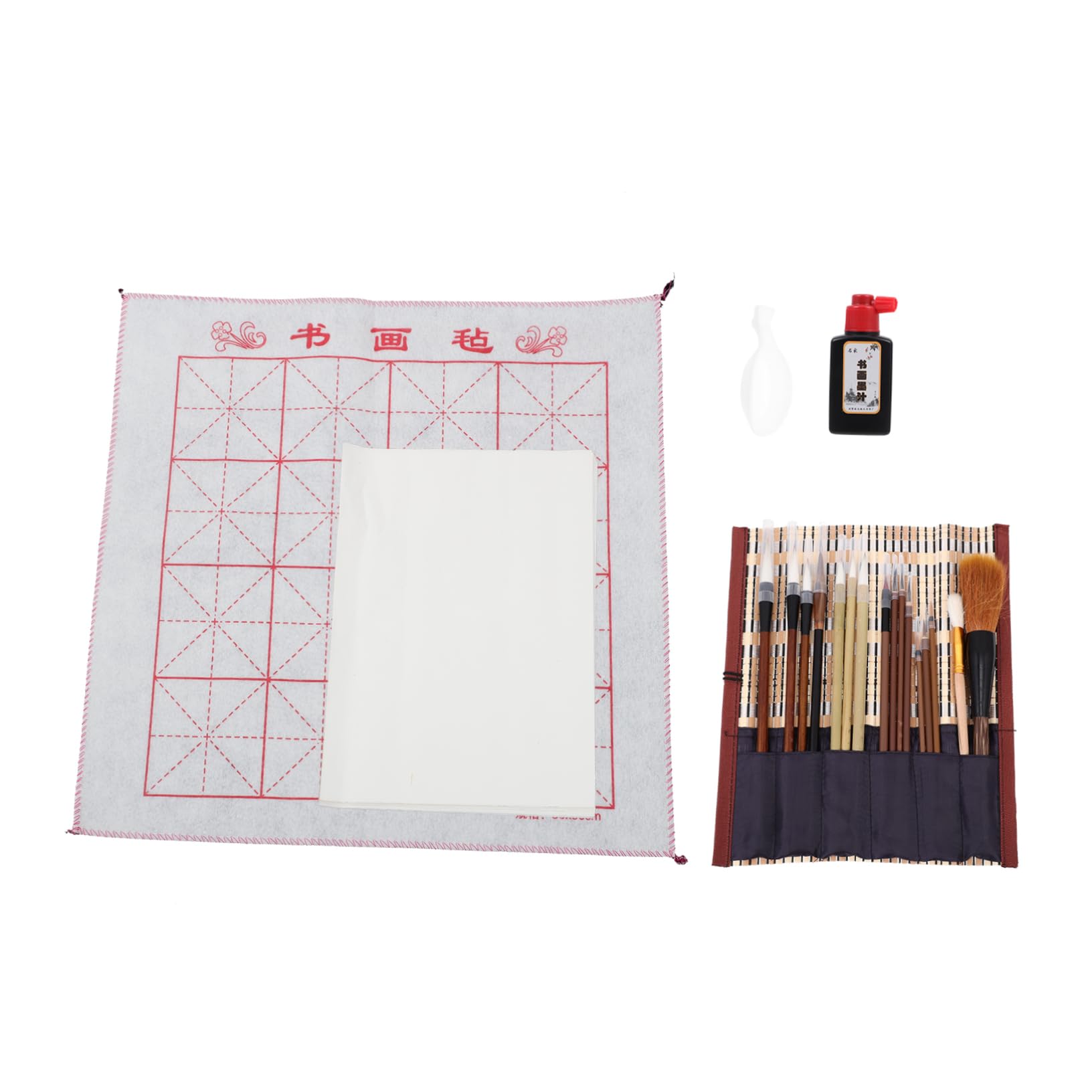 NUOBESTY Set di Pennelli Scrittura Fluida in Legno per Calligrafia Cinese Impugnatura Comoda, per Studenti e Professionisti