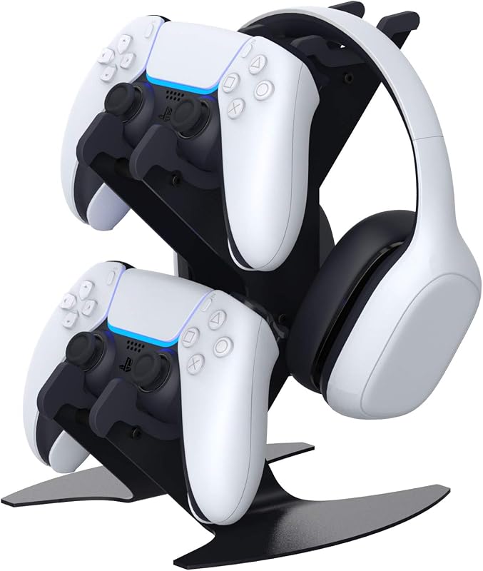 NBCP Controller Holder, Gaming Headset Stand Mount for PS5/PS4/Xbox Series X S/Xbox One/Switch/Headset Aluminum Metal Holder Universal Gamepad Gaming Controller Accessories