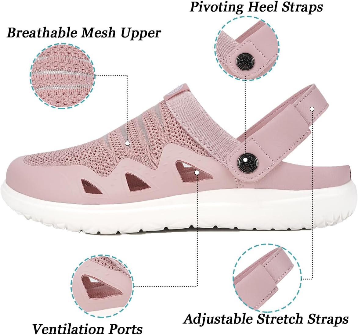 Men's Women's Clogs Garden Shoes Slip On Sandals Breathable Summer Orthotic Walking Slippers with Plantar Fasciitis Soles