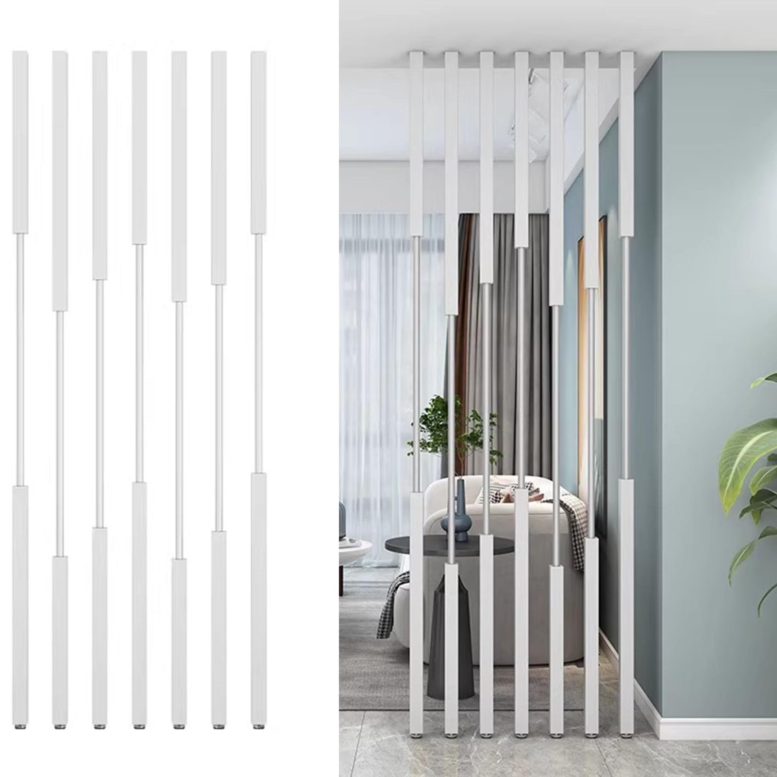 Séparateur de pièce réglable aluminium 80 cm isoler salon sans travaux