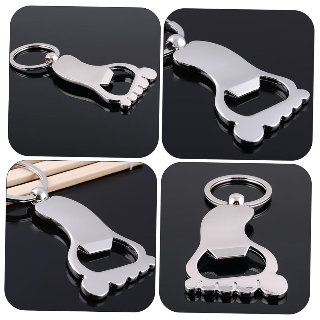 Cabilock 10 Juegos Abrebotellas De Pie Accesorios Tapa Artilugio Condujo Abrel De Cerveza Garrota Birretes Bar Bottle Opener Tripe Suministros Para Acampar Llavero Metal Silver 10 Uds * 10