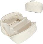 Hynes Eagle Sac de maquillage de voyage pour les femmes Quilted Cosmetic Organizer Open Flat Sac de toilette pour les articles de toilette, Pince
