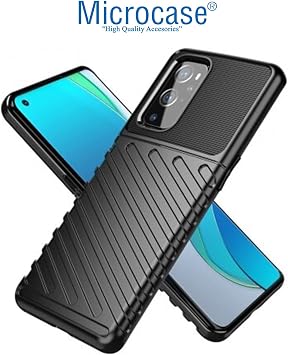 Microcase OnePlus 9 Çin Versiyon Thunder Serisi Darbeye Dayanıklı Silikon Kılıf - Siyah