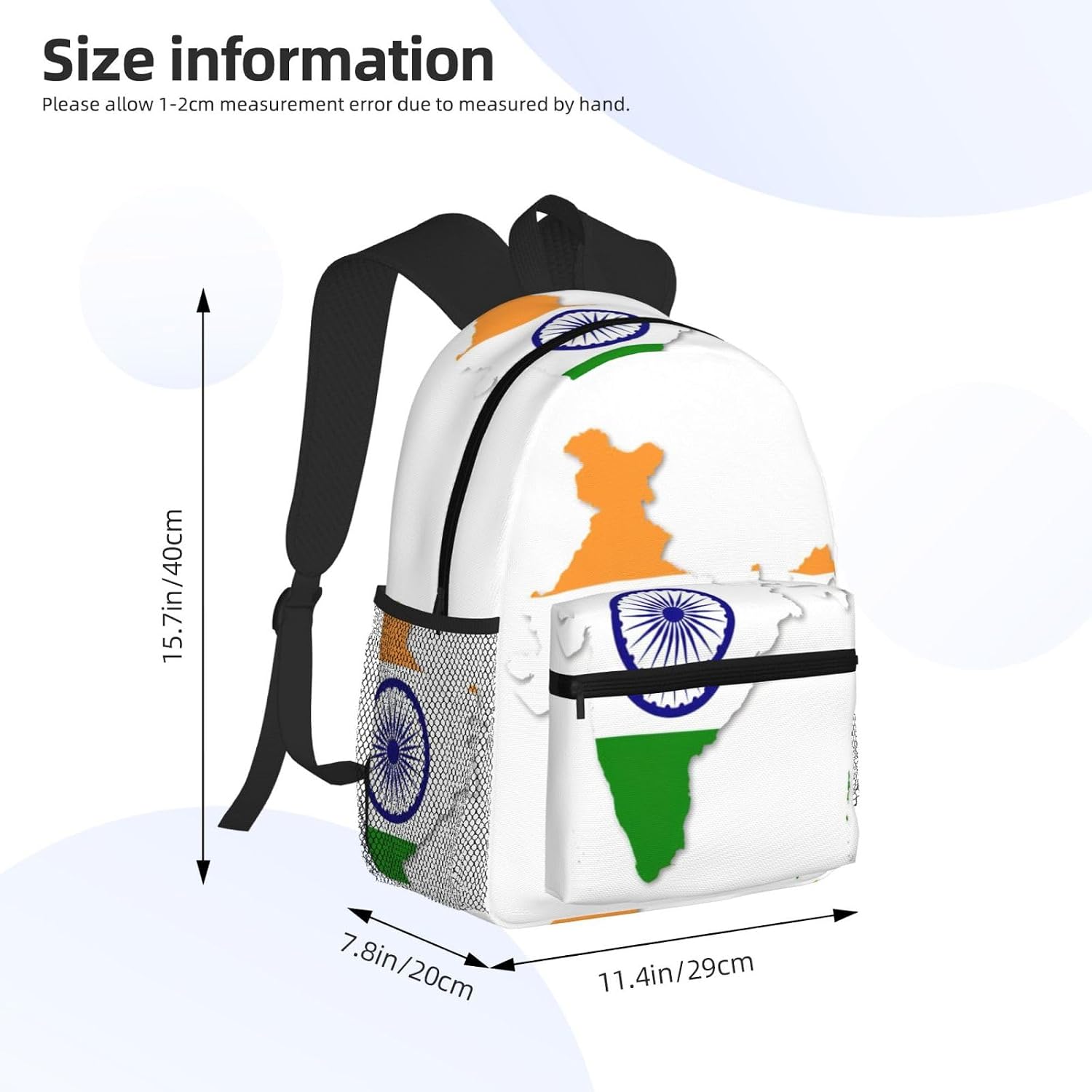 Flag Map of India Backpack Large Sports Bag, Best for Basketball, Soccer, Volleyball, Swim, Gym, Travel