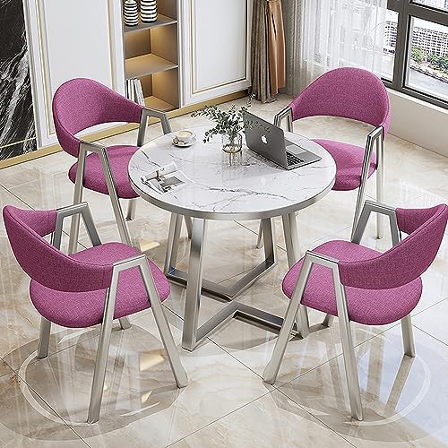 Esstisch Set 4-tlg. - Büro Tisch Mit Stühlen 80cm Seeblau