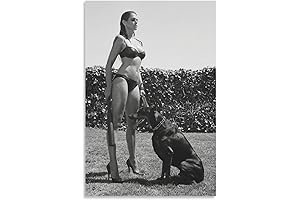 HELMUT NEWTON Doberman Poster, Cindy Crawford Show Your Sexy and Beautiful, Photo...