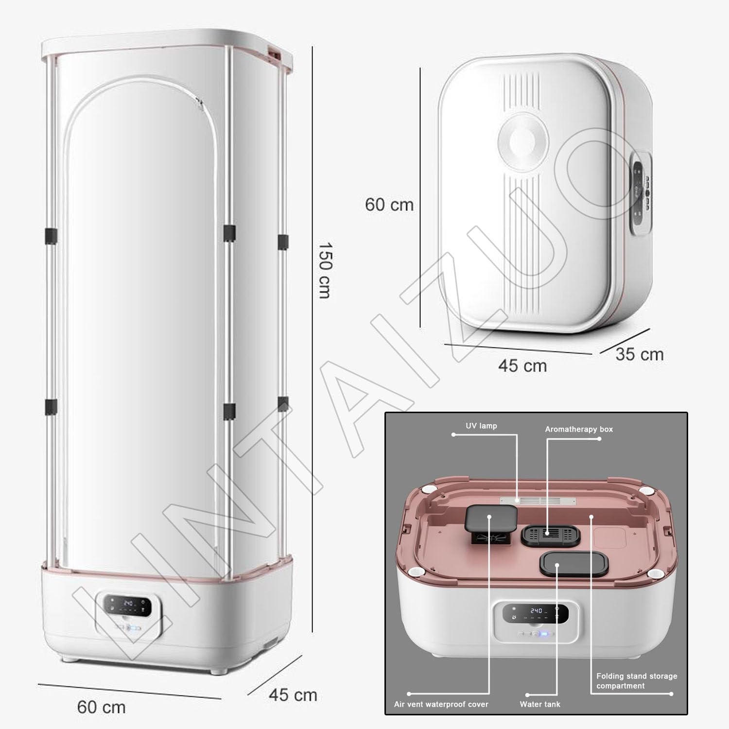 Máquina de planchar con prensa de vapor con mando a distancia y caja de aroma integrada para ropa y telas