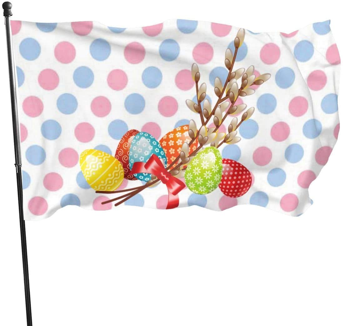 Oaqueen Garden Flags, Easter Happiness Wish Food Flag: 3x5 FT Flag Tough The Strongest, Longest Lasting Flag National Flag Outdoor Flags