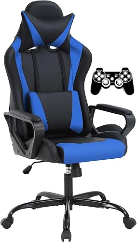 Silla de juegos de respaldo alto, silla de oficina, sillas ergonómicas de videojuegos, silla de computadora reclinable de altura ajustable con