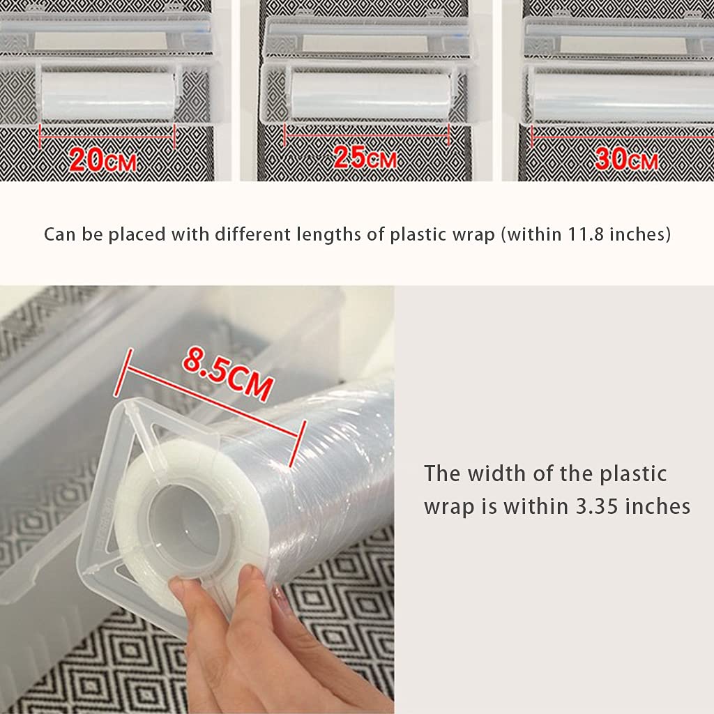 Distributeur d'emballage Alimentaire à Domicile avec Coupe-glissière Distributeur d'emballage de Film étirable en Plastique Support de Rangement pour Coupe tranchante Outils de Cuisine