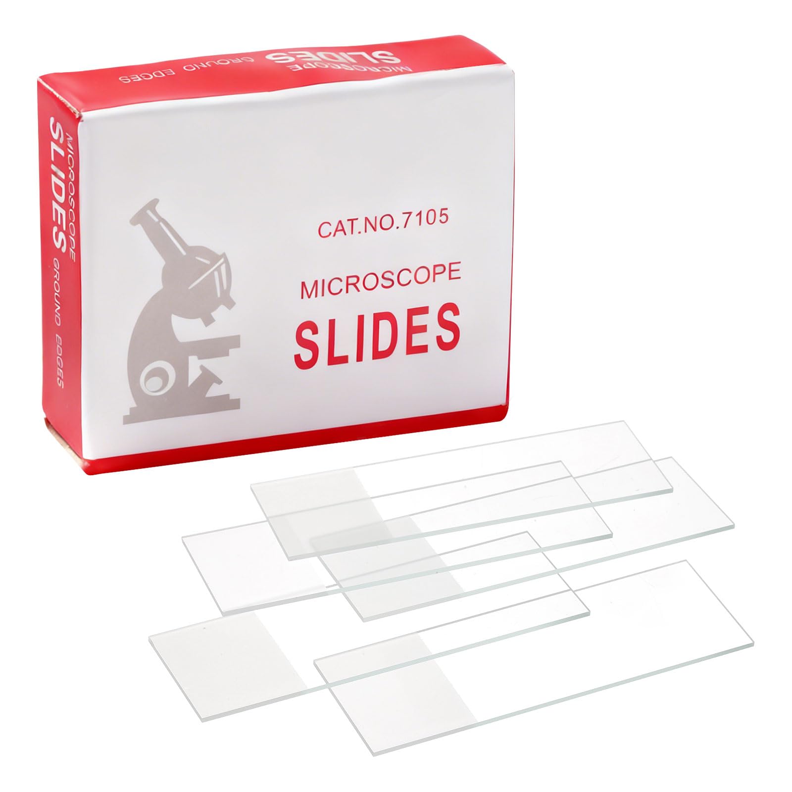 PATIKIL 250pcs Microscope Slides, 1x3 Inch 7105 Glass Slides Blank Kit Transparent for Microscope Laboratory Sample Observe