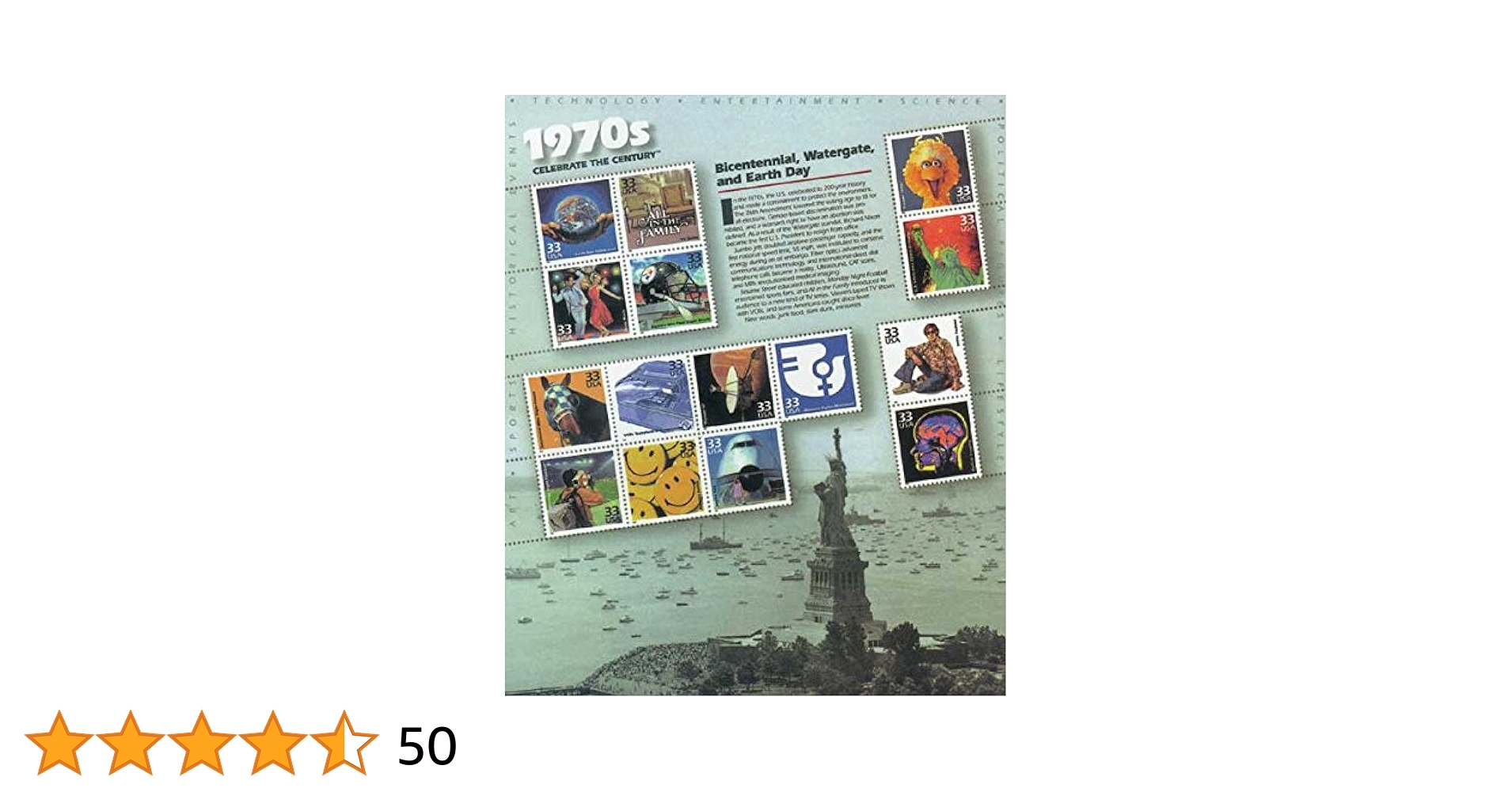 Celebrate the Century 切手シート
10完ファイルブック付き Amazon.com: USPS Celebrate The Century 1970s Sheet of