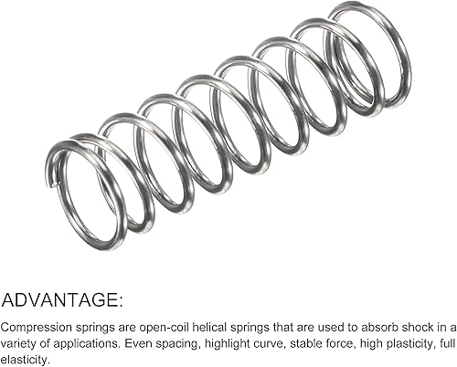 Miniatura 35 de METALLIXITY Resortes de compresión (0.020 x 0.118 in de diámetro exterior, 0.787 in de longitud libre) 20 unidades, resorte de extensión de acero
