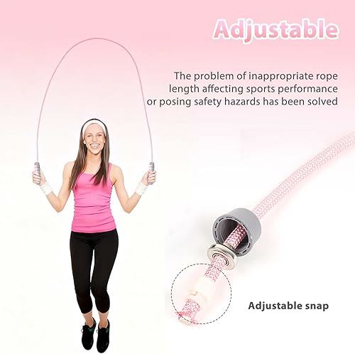 Miniatura 3 de Cuerda de saltar de algodón para entrenamiento, cuerda de salto con peso para mujeres, cuerda de saltar ajustable sin enredos para hombres, adultos