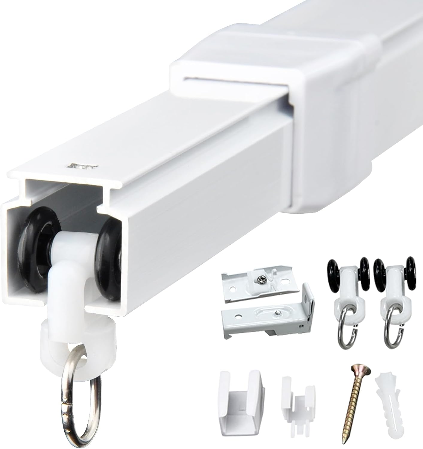 3773in Retractable Wall or Ceiling Mount Curtain Track