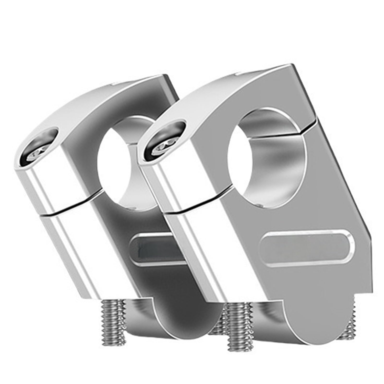 EGUIAS Handlebar Riser Mount Clamp Universal 28mm 22mm Motorcycle Riser Mount Clamp Adapter Motorcycle Accessories(Silver)