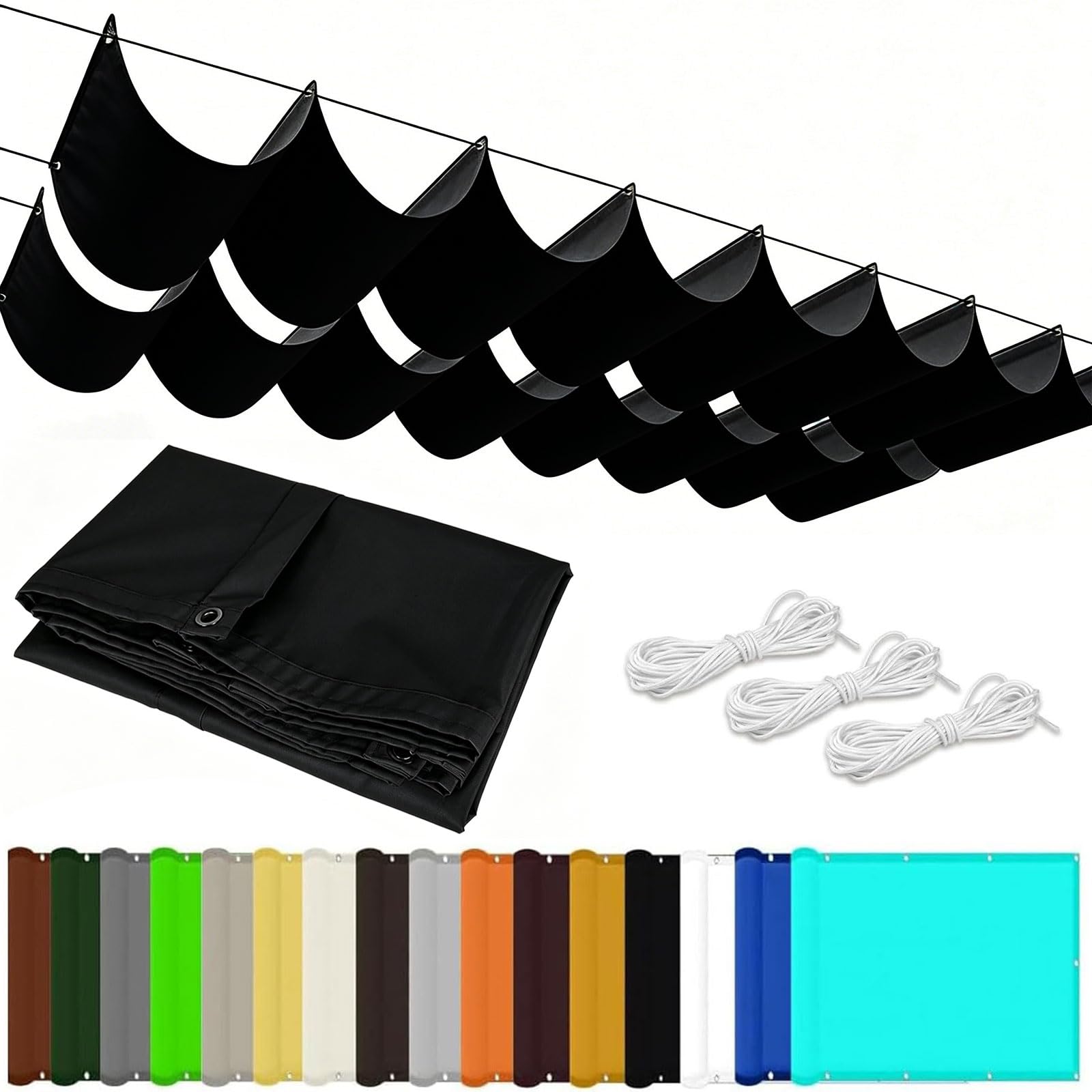 Voile ombrage rétractable vague idéal pour créer un coin de fraîcheur élégant dans votre jardin