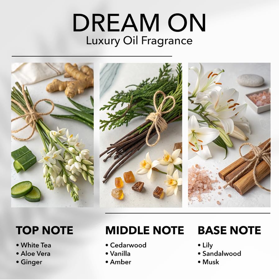 Dream On Diffuser Oil, 6.7 FL Oz, 200 mL, Luxury Hotel Scent Diffuser Oil for Home, Office & Spa, Fragrance Essential Oils for Aromatherapy, Aloe Vera & Cedarwood. - Image 5