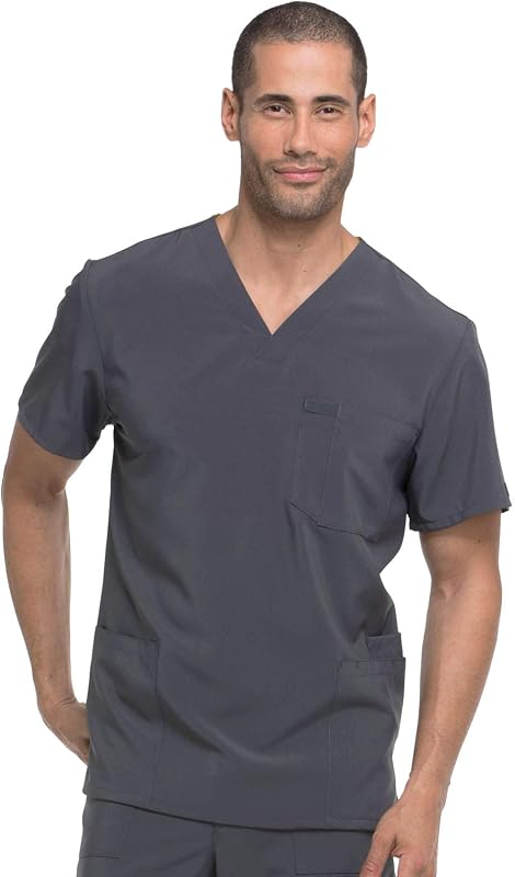 Dickies EDS Essentials Scrub Top for Men V-Neck Design | Scissor Pocket, Pen Slot, Relaxed Fit, Moisture Wicking Fabric, Durable Construction, Easy Care, 360° Stretch, Side Vents