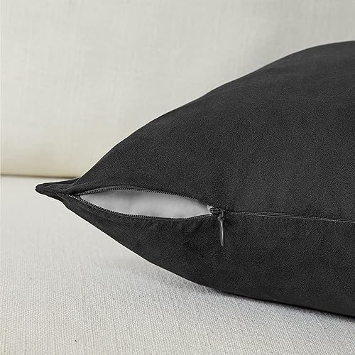 Miniatura 3 de Fancy Homi Paquete de 4 fundas de almohada decorativas de color blanco puro de 16 x 16 pulgadas, fundas de almohada cuadradas súper suaves de gamuza