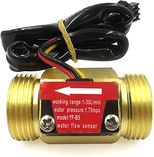 G3/4" Male Thread Brass Water Flow Sensor Switch Hall Effect Liquid Flowmeter Fluidmeter Counter BSP 1-30L/Min（50mm in Total Length）