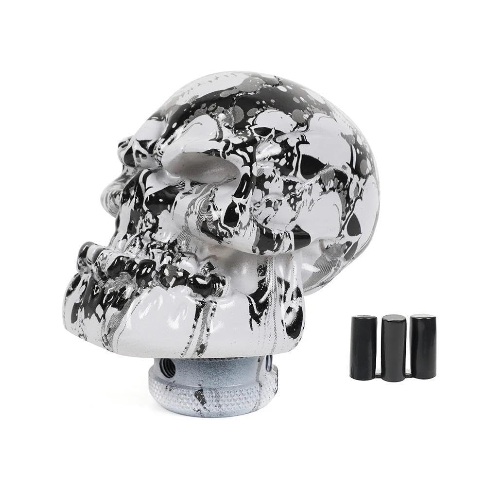 HYASDBWE Resin Graffiti Skull Gear Shift Knob Manual Transmission Shifter Lever Knob for Most Car Decorations Gear Shifter Parts(Black)