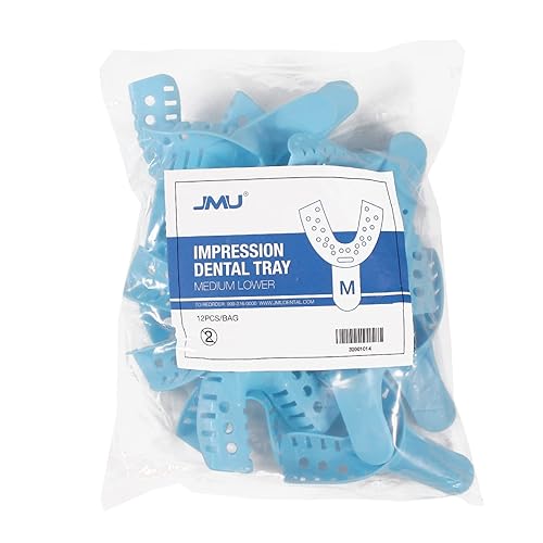Miniatura 19 de JMU Bandeja de impresión dental,Bolsa de 12 bandejas desechables perforadas,3 Medio superior